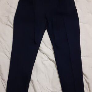 Shein Dress Pant with Attached Tie Belt Straight Leg Pants Dark Blue 0XL